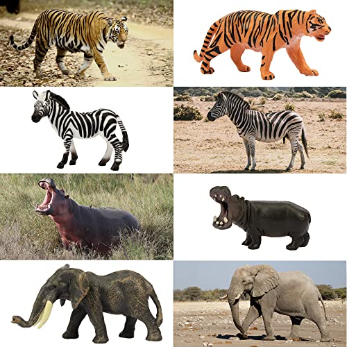 Toymany 14PCS 1-2" Tiny Jungle Animal Figures Toy, Realistic Mini Jungle Zoo Animal Figurines Cake Topper Toy Set, Easter Egg Christmas Birthday Gift Party Favor School Project for Kids Toddlers - style: B-Tiny Safari Animals