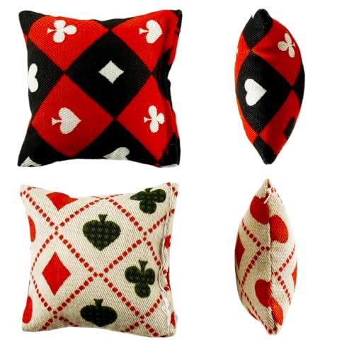 EMiEN 2pcs 1:12 Miniature Throw Pillows for Sofa Cushions,Miniature Ornament for DIY House Decoration on 1/12 Scale