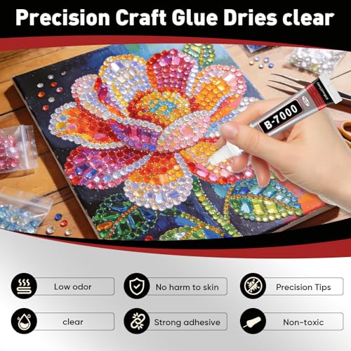 10 PCS 15ml B7000 Rhinestone Glue Clear with Precision Tip, Bedazzling Glue, Multipurpose Super Glues for Nail, Craft, Jewelry Making, Nail Art, DIY, Makeup, Shoes - size: 15ml 10pcs