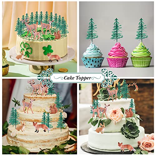 Zomiboo 21 Forest Animals Figurines Deer Hunting Cake Decorations