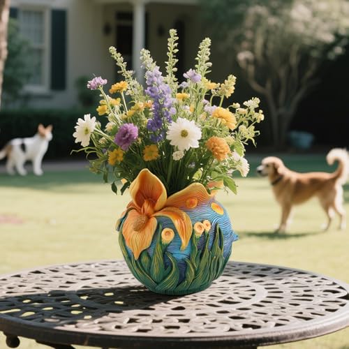 Starry Night Plant Pot - 6.8inch Unique Flower Pot - color: Colour-a