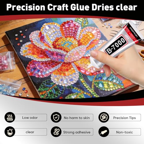 6 PCS 50ml B7000 Glue Clear with Precision Tip, Bedazzling Glue - size: 50ml 6pcs