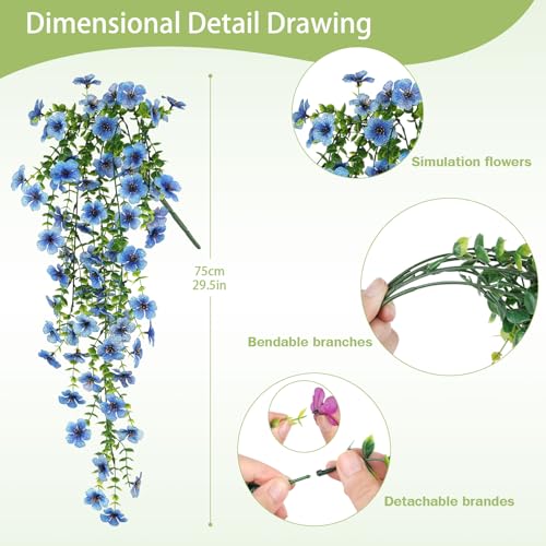 Artificial Hanging Flowers for Outdoors Spring Summer Decor - color: Multicolorsc