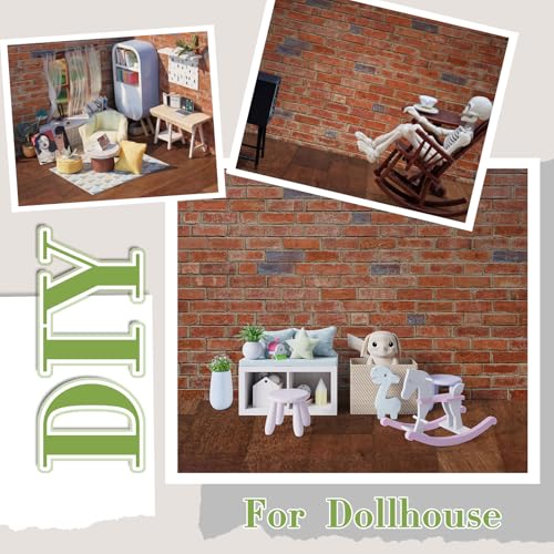 Flutesan 12 Pcs Miniature Dollhouse Wallpaper, 2 Styles - style: 2 Styles
