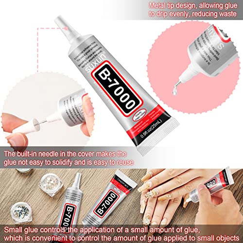 10 Pcs 25ml B7000 Glue Clear Adhesive Jewelry Bead B-7000 Glue for Jewelry Rhinestone DIY Cell Phone Repair Clothes Glass Metal Stone Beads Wooden Small Part Item