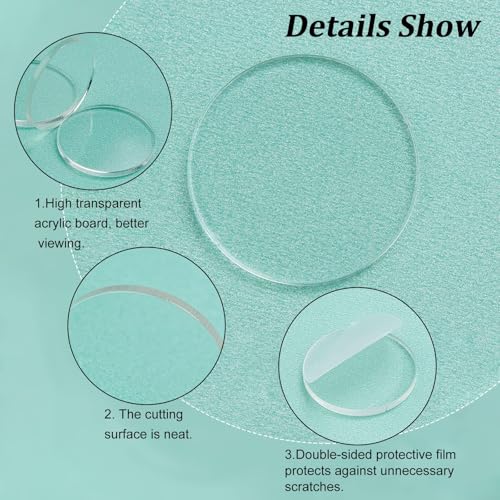 FINGERINSPIRE 100 Pcs Clear Circles Acrylic Sheet 1 inch Circular Miniature Bases Blanks Acrylic Disc Mini Flat Round Acrylic Base for Miniatures Wargame Halloween Christmas Craft Keychain - color: 1 Inch