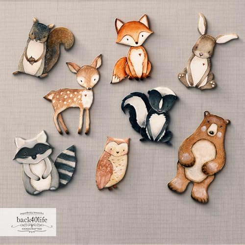 Forest Critters Painted Wooden Animal Cutout Shapes (Medium (bundle of 8)) - size: Medium (bundle of 8)