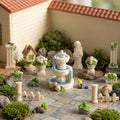 Kai Dream 20-Piece Miniature European Garden Figurine Set for Dollhouse