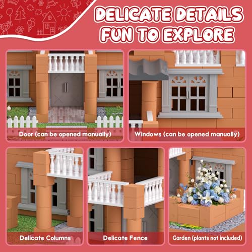 Mini House Building Kit for Kids 8+, Tiny Home with Real Bricks & Tiles