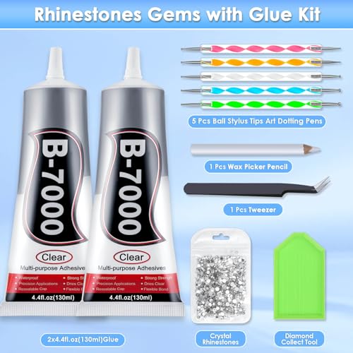 B7000 Rhinestones Glue for Crafts, 2pcs 130ML Glue of Diamond Jewelry - color: 2x130 ml / 4.4 oz