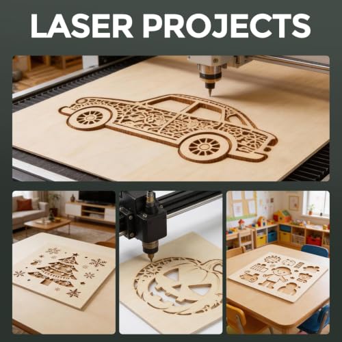 15 Pack Basswood Sheets, 12"x24"x1/8" Basswood for Laser Cutting - size: 15Pack 12"x24"x1/8"