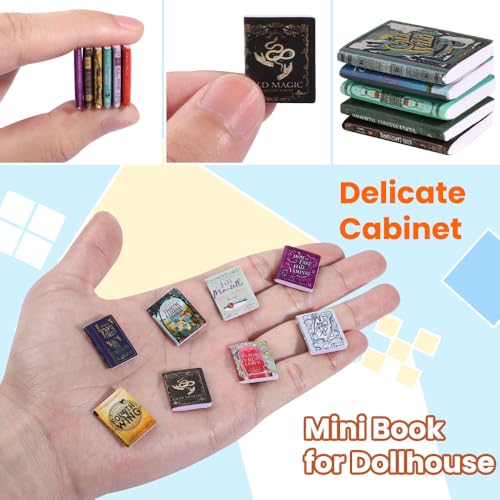 200pcs Mini Books Miniatures Dollhouse Books for Anxiety Bookshelf Library - style: 200pcs Mini Books