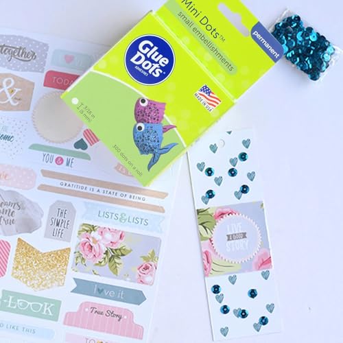 Glue Dots, Mini Dots, Double-Sided, 3/16", 900 Dots, DIY Craft Glue Tape, Sticky Adhesive Glue Points, Liquid Hot Glue Alternative, Clear, 3 Pack - size: 3/16-inch, style: Mini Dots Roll (3-Pack)