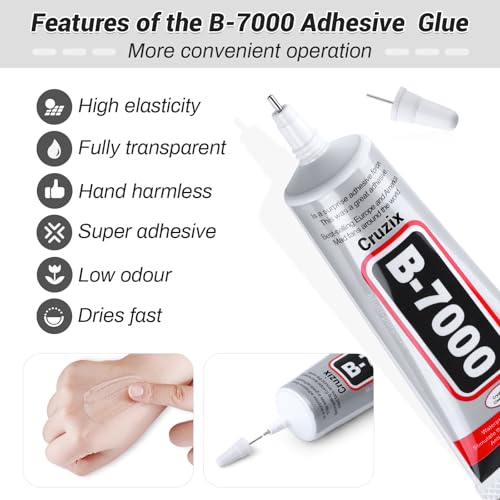 B7000 Jewelry Bead Glue for Jewelry Making, Crystal Clear Glue 3.7 fl oz B7000+Plus Multipurpose Super Adhesive Glue for Rhinestone Crafts Fabric Metal Stone Nail Art Wood Glass (110 ml/ 3.7oz) - color: 1x110 ML/ 3.7 oz