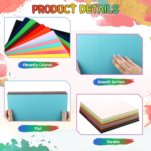 Geelin 18 Pcs 12 x 12 Inches Double-Sided Colored Plywood Sheets 1/8 Thin Craft Wood for Laser Cutting Engraving DIY Crafts Architectural Models Making (Multicolor) - color: Multicolor