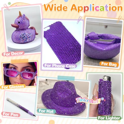 TINKRSTUFF 36000Pcs Dark Purple Rhinestones Bedazzling Kit - color: Dark Purple, size: Large Pack with Glue