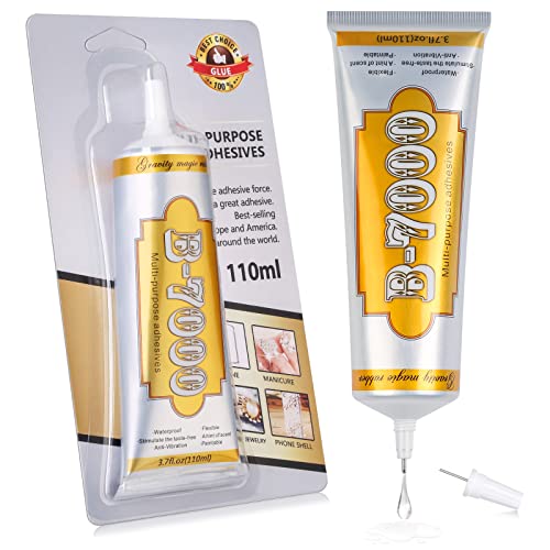 B7000 Rhinestone Jewelry Glue Clear, B-7000 Glue 3.7 fl oz Upgrade Multi-Function Adhesive Super Glue with Cap & Precision Tip for Repair, Small Hobby Models, Metal Stone Crafts, Fabric, Shoes(110ML) - color: 1 x110ML/ 3.7fl oz