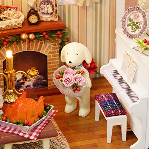 Kisoy Romantic and Cute Dollhouse Miniature DIY House Kit Creative Room Perfect DIY Gift for Friends,Lovers and Families (Sunny Holiday Time) - color: Sunny Holiday Time