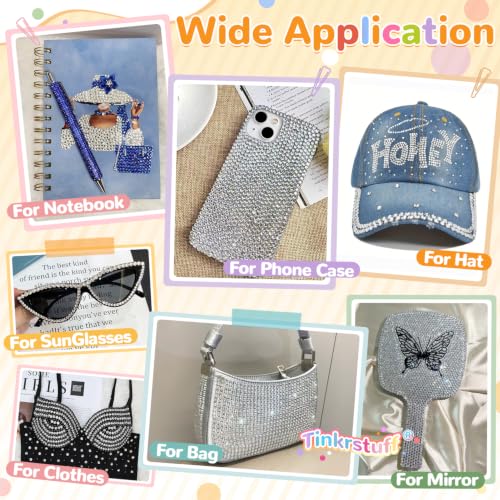 TINKRSTUFF 36000Pcs Silver Rhinestones Bedazzling Kit - color: Silver Clear, size: Large Pack with Glue