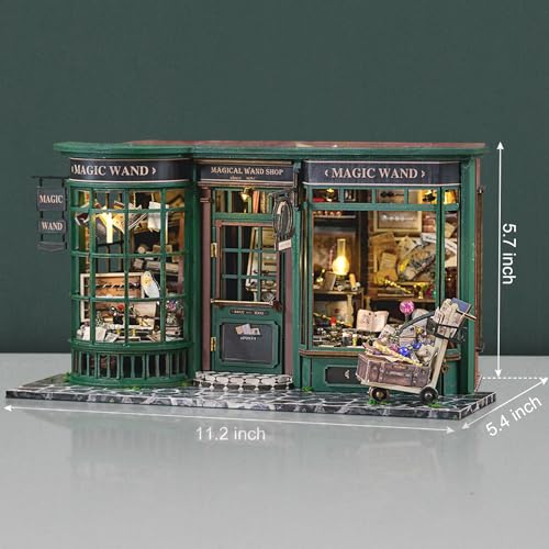 GuDoQi DIY Miniature House Kits, DIY Miniature Dollhouse Kit with Furniture, Tiny House Kits 1:24 Scale, Creative DIY Crafts for Adults Teen, Christmas Birthday Gifts, Magic Shop - color: Magic Shop