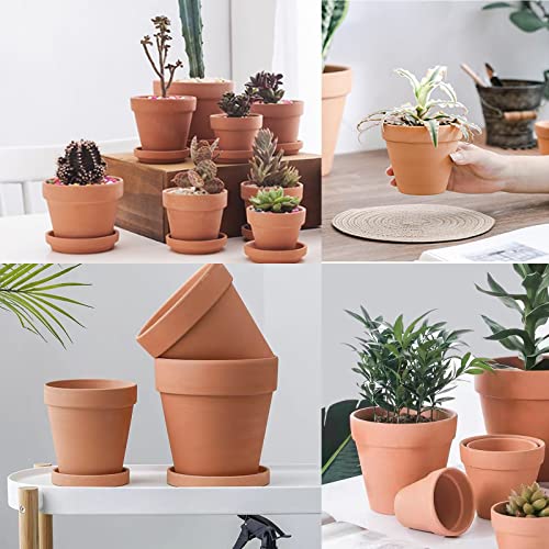 3 Inches Terracotta Clay Pots Pack of 26 pcs- Pottery Fleshy Flower Planter with Drainage Hole，for DIY Home and Office Desktop/Windowsill/Ornament Decoration Wedding
