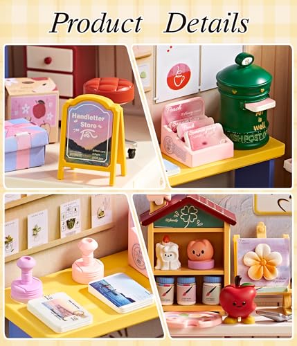Handmade Gift Corner Super Miniature House Kit - DIY Plastic 3D Model Building Set for Teens, Build Your Own Paint & Present Shop with Dustproof Case, Creative Craft Gift for Girls Women - color: Souvenir Shop, size: Small