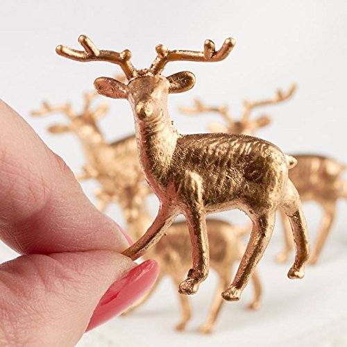 Factory Direct Craft Group of 12 Plastic Standing Gold Deer for Christmas Villages and Everyday Crafting (1 3/4 Inch) - color: Gold Deer (12pk), size: Package of 12