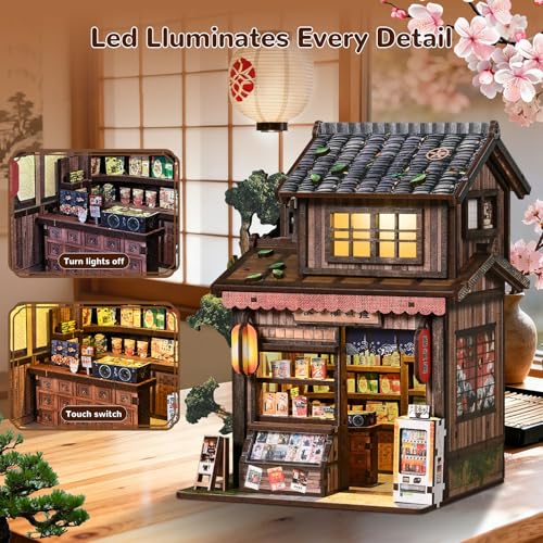 Book Nooks for Adults, DIY Miniature Dollhouse Japanese Book Nook Kit