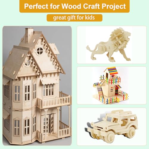 4 Pack Basswood Sheets 12x12x1/12 Inch, Plywood Sheet Unfinished Wood Boards Blanks for Laser Cutting, Engraving, Burning, Crafts