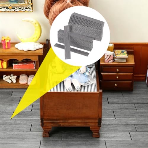 FINGERINSPIRE 80pcs Self-Adhesive Dollhouse Wood Flooring Peel 3.94x0.6inch Gray Miniature Flooring Strips with Realistic Wood Grain for Adults DIY Mini House Decor Craft Projects Dollhouse Accessory - color: Gray