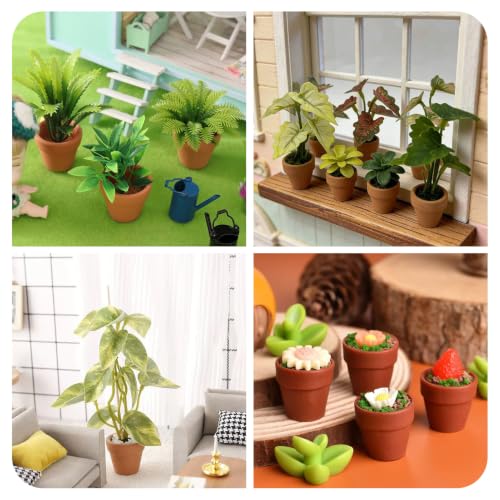 24Pcs Mini Vase Decorations Small Mini Flowerpot Garden Pot Ornaments Micro Landscape Dollhouse Accessories Pretending Prop Decorations Small Flower Vase Deco Table Garden Decor - style: Flower Vase-6