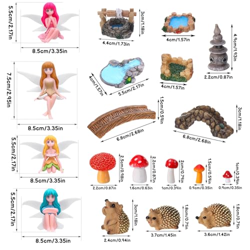 28Pcs Fairy Garden Accessories, Miniature Garden Ornaments - color: Red+brown