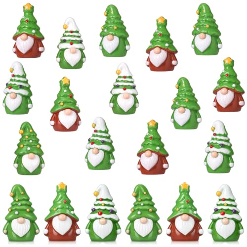 Yaomiao 60 Pcs Mini Christmas Tree Gnomes Figurines Bulk Resin Gnome Statue - style: Christmas Colorful Beads