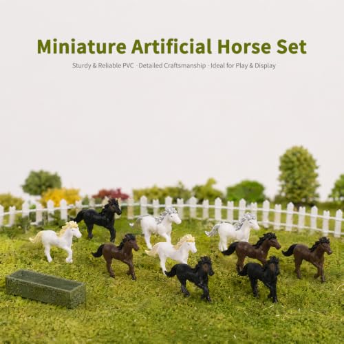 Miniature Horse Figurines 12PCS Mini Horse Figurines Set 4 Colors