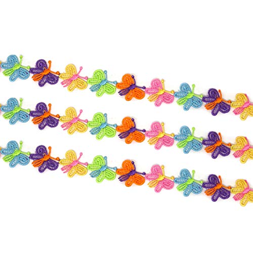 Honbay 5 Yards Decorating Lace Embroidered Trim Ribbons for Sewing or Craft Decoration (Butterfly) - color: Butterfly