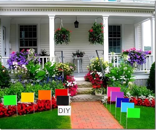 20 Pcs Solid Color Blank Rectangular Handheld Flags,5x8 Inch