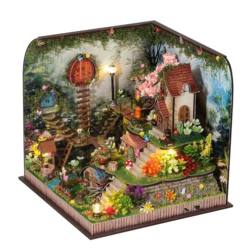 Kisoy DIY Miniature House Kit, Tiny House Kit with Furniture and LED Light for Adults and Teens, DIY Mini House Craft Kit, Decorations/Gifts for Family and Friends（Whispering Woods） - color: Whispering Woods