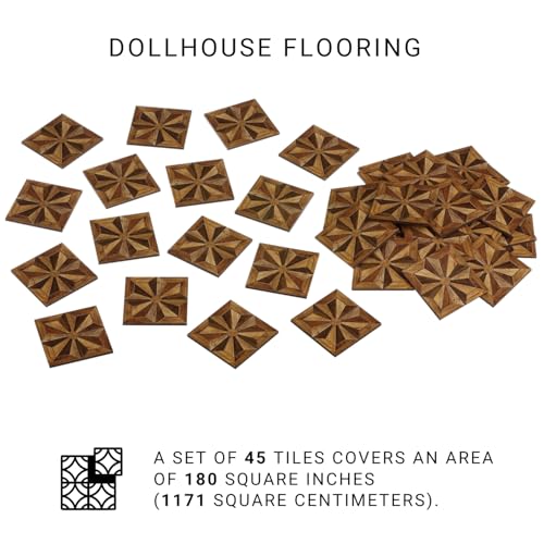 Dollhouse Flooring Tiles – Miniature Parquet Pattern for 1:12 Scale Decor Projects – REDUCIO! (Diamond Burst) - color: Diamond Burst