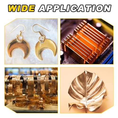 MECCANIXITY Brass Sheet, 1.2" X 1.2" 26 Gauge(0.4mm) Thickness H62 Brass Metal Plates Thin Metal Sheets with Gloves for Craft DIY Model Jewelry Electrical Repair Industrial, Pack of 4, Gold - size: 1.2" x 1.2" 26 Gauge(0.4mm)