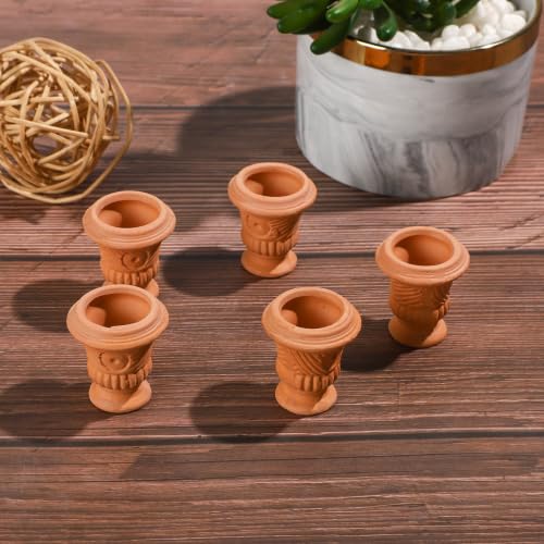 ONEST 5 Pieces Miniature Tiny Clay Pots Mini Flower Pottery Planter for DIY Garden Plants Office Home Decoration - color: 5 Pieces