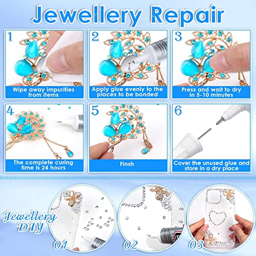 B7000 Jewelry Rhinestones Glue, Cludoo 5PCS B-7000 Clear Super Glue - color: 5x15 ML/ 0.5 oz