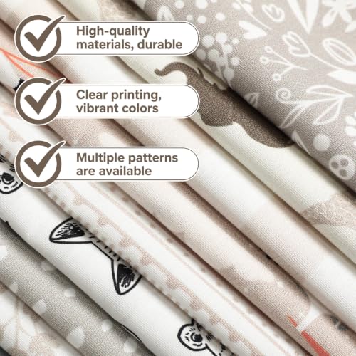Tigeen 8 Pcs Fat Quarters Fabric Bundles, Neutral Woodland - style: Neutral Woodland