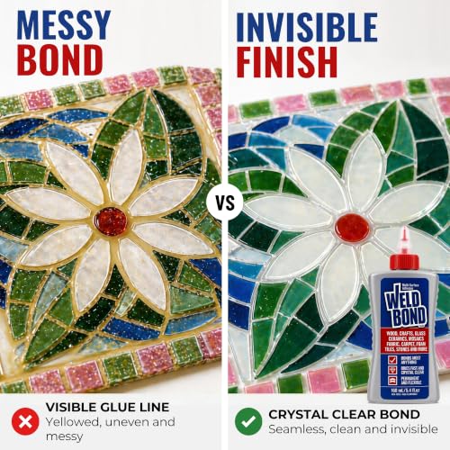 Weldbond Multi-Surface Strong Glue – Fast Drying Glue for Wood, Tile, Ceramic, Pottery, Glass, Metal & More – Heavy Duty Adhesive for Mosaic, Crafts, Wood Working & Repairs – 5.4oz (160ml), 12 Pack - size: 12 pack