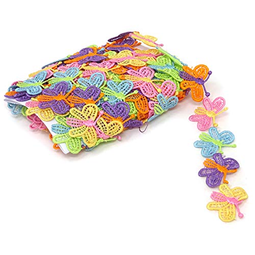Honbay 5 Yards Decorating Lace Embroidered Trim Ribbons for Sewing or Craft Decoration (Butterfly) - color: Butterfly