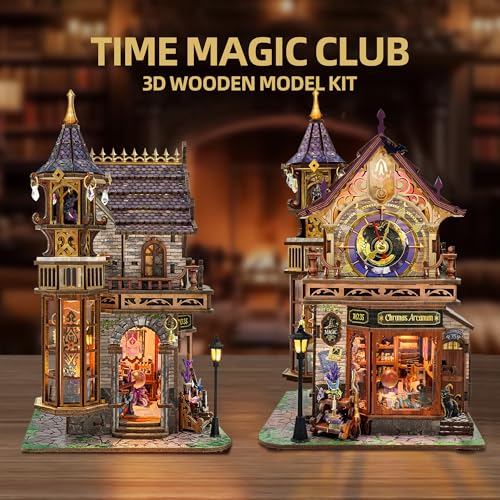 Time Magic Club Miniature House Kit 3D Wooden Puzzle for Adults - color: Time Magic Club