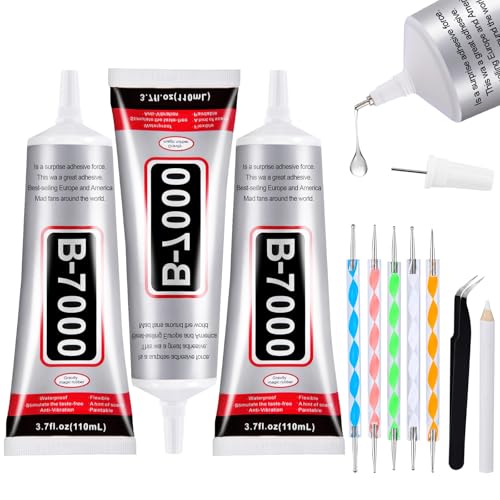 3 PCS 110ml B7000 Rhinestone Glue Clear, Bedazzling Glue for Craft, Jewelry - size: 110ml 3pcs