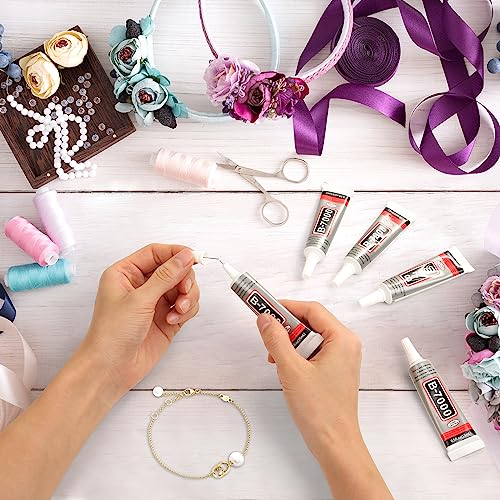 5 PCS 15 ML B7000 Super Glue, Transparent B-7000 Glue Rhinestone Gems Glue Flexible Adhesive for Crafts Jewelry Making Fabric Phone Repair Nail Art Glass Shoes Charms - style: 5 x 15ml