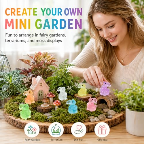 Mini Resin Rabbit Figurines for Fairy Garden Accessories - color: White Rabbit