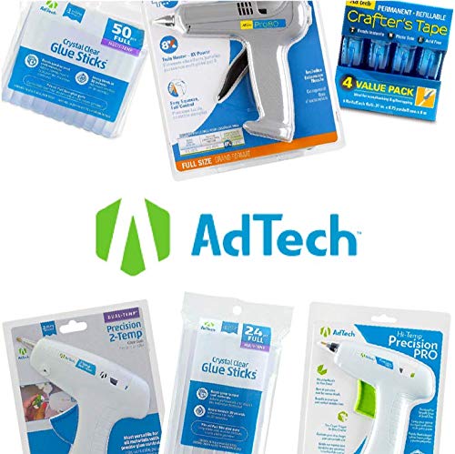 AdTech Crystal Clear Hot Glue Gun Sticks (W220-14ZIP50) – All-Purpose Glue Sticks for Crafting, Scrapbooking & More. 50 Pieces. Length: 4” Diameter: .44”. (Pack of 2) - size: 50 Count (Multi-Temp) (Pack of 2)