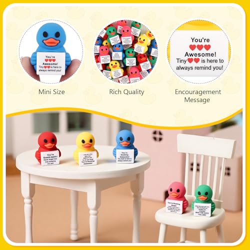 Gejoy 25 Pcs Mini Rubber Bright Duck Toys Positive Mini Ducks Figures - style: Bright Duck